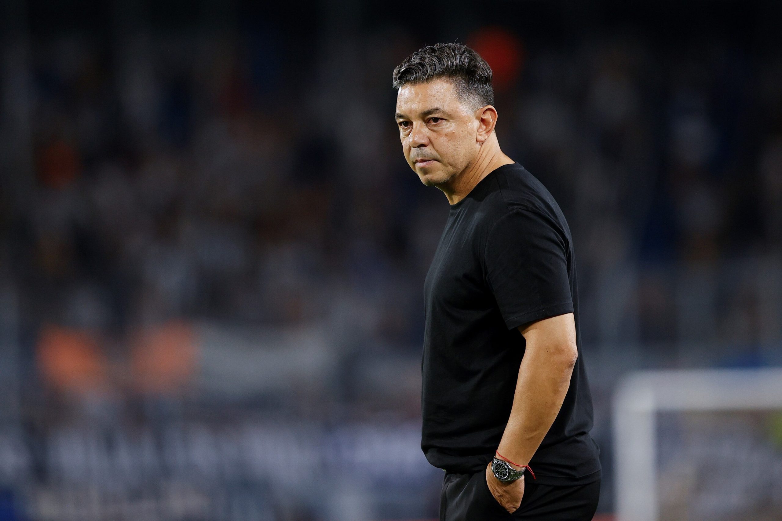 Marcelo Gallardo, abatido tras la derrota de River ante Talleres. (Foto: EFE)