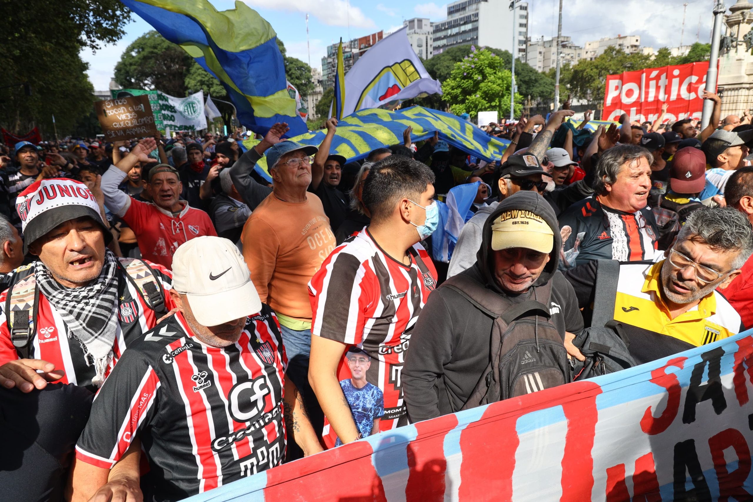 Parte de la barra de Chacarita, presente en la marcha