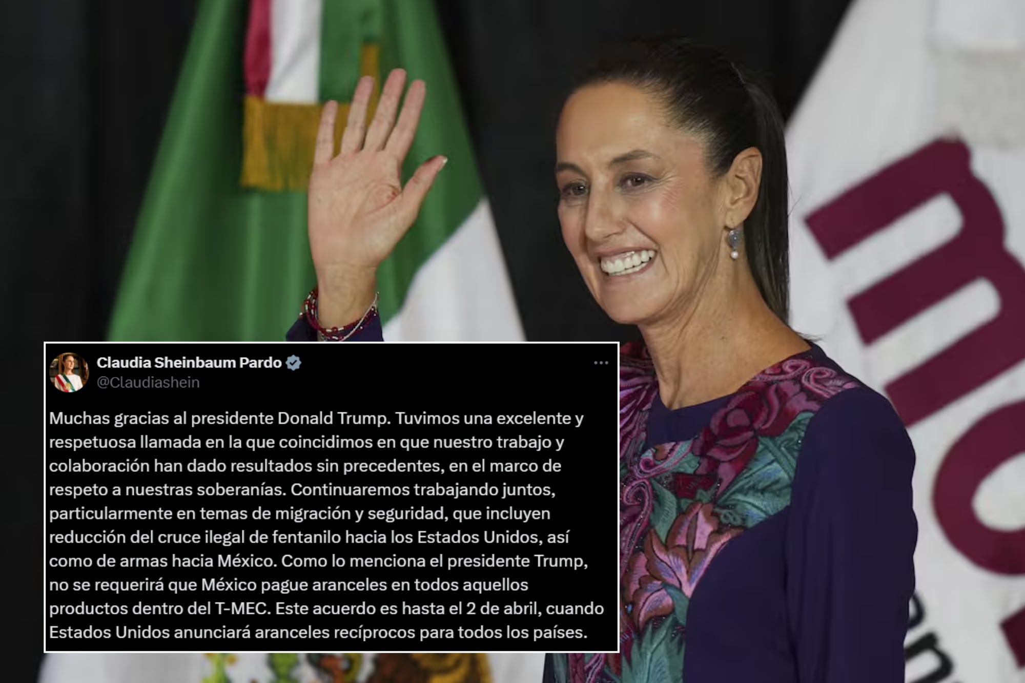 La presidente de México, Claudia Sheinbaum, calificó de “excelente y respetuosa” la conversación en la que ambos mandatarios coincidieron en fortalecer la cooperación bilateral