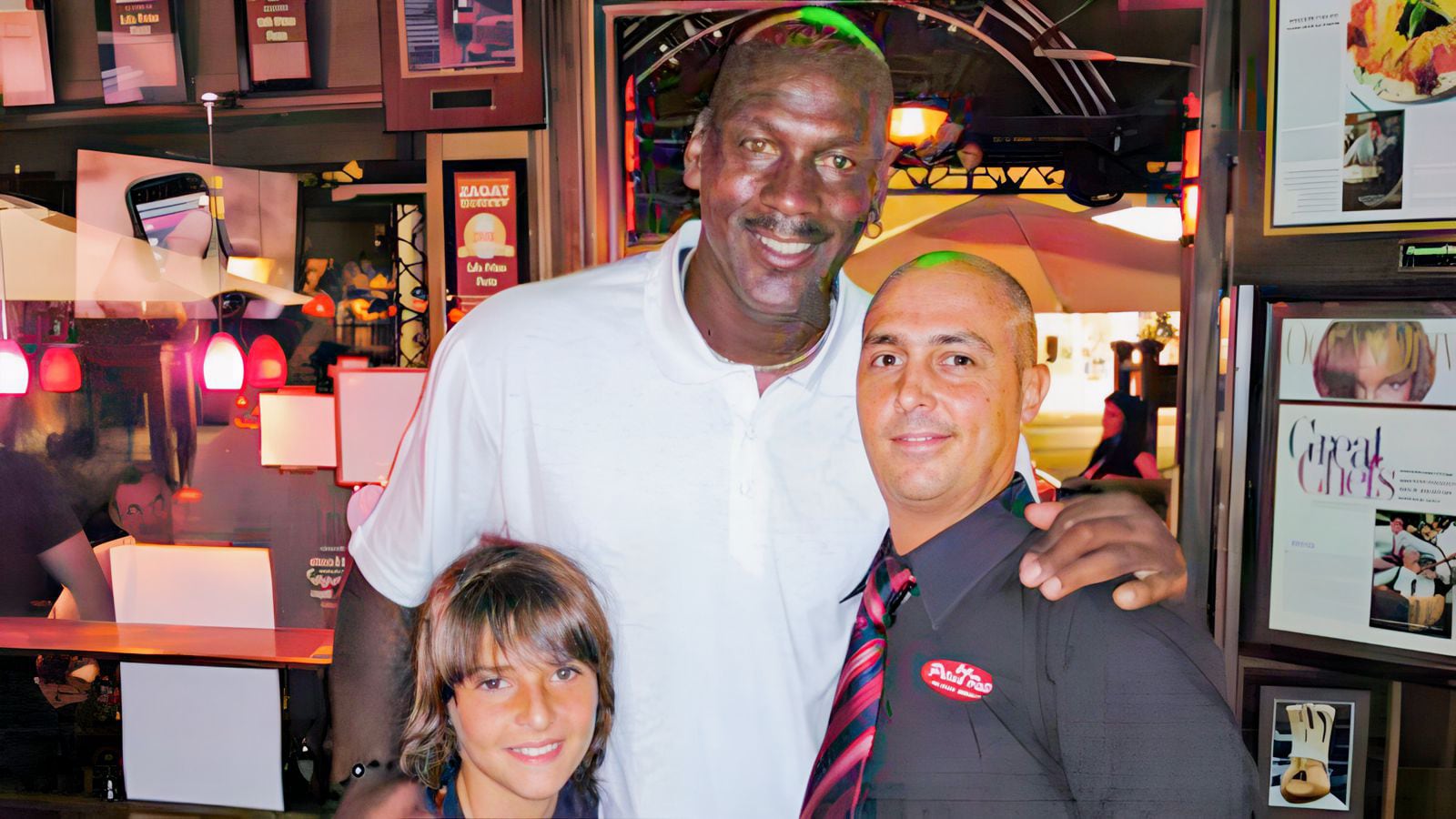 Michael Jordan, en una de sus tantas visitas a Prima Pasta.