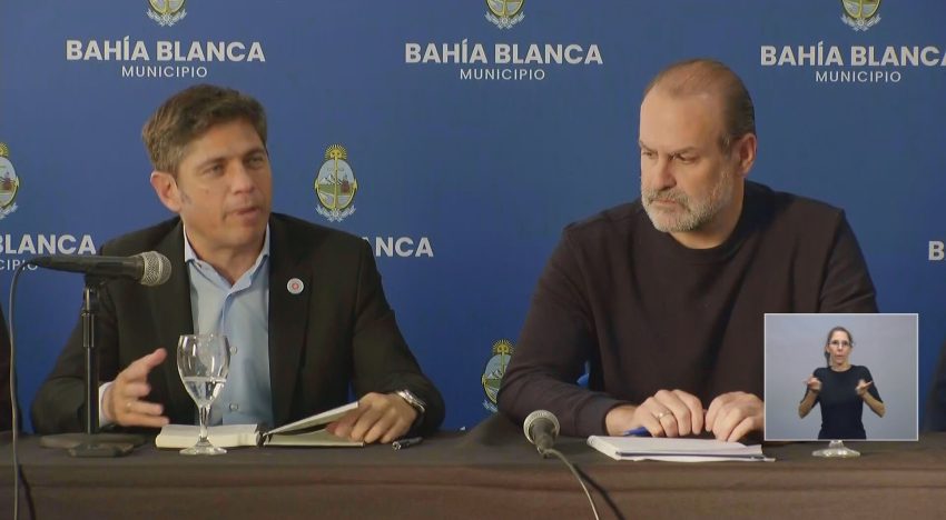 Kicillof anunció que les dará $800 mil a 33 mil hogares de Bahía Blanca y otros beneficios para los afectados