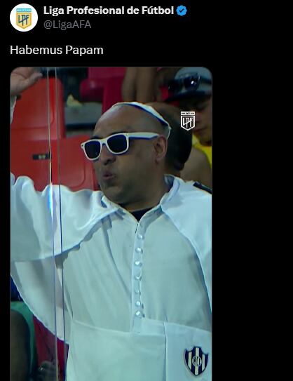 Los memes del fútbol argentino ante la asunción del nuevo papa León XIV. (Foto: Captura @LigaAFA)