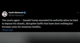 Gavin Newsom celebró el revés para Donald Trump tras bloqueo a la imposición de aranceles: “Son ilegales”