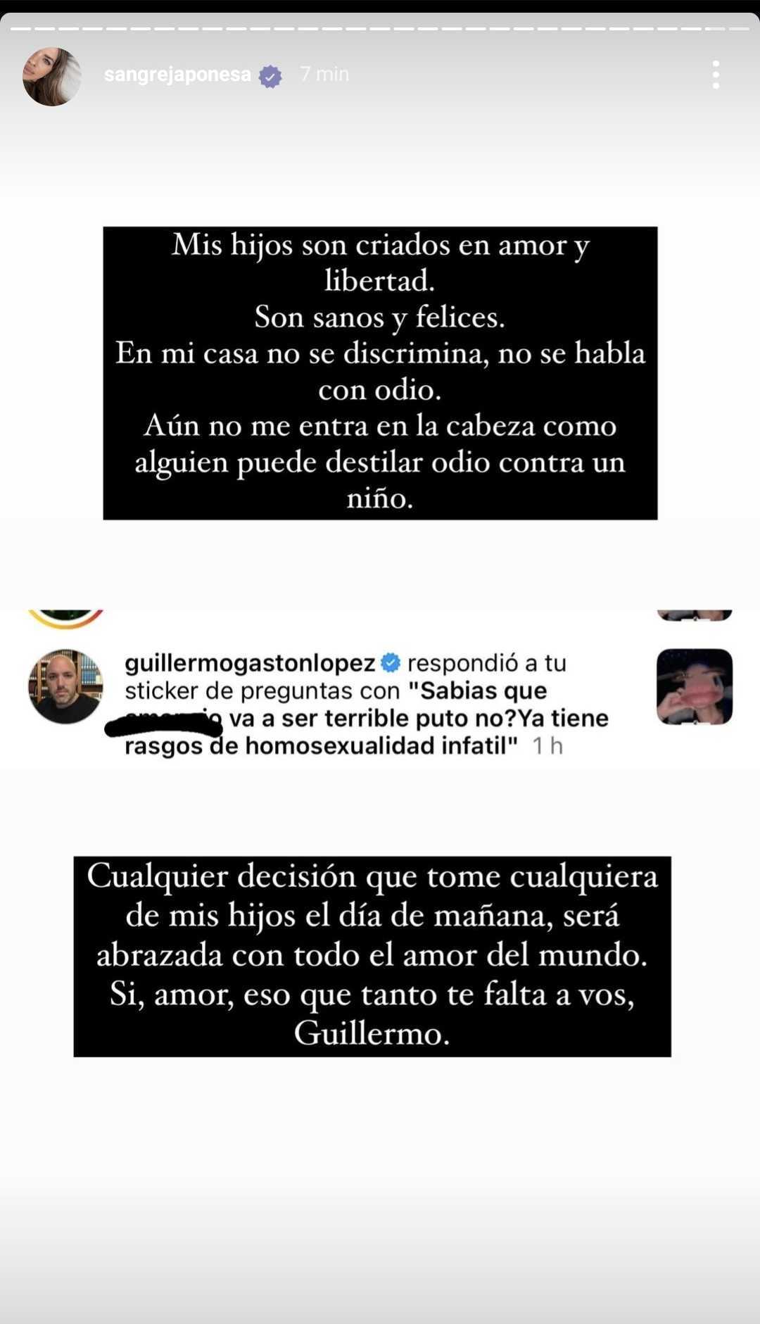 La China Suárez mostró el polémico mensaje que recibió. (Foto: Instagram/sangrejaponesa)
