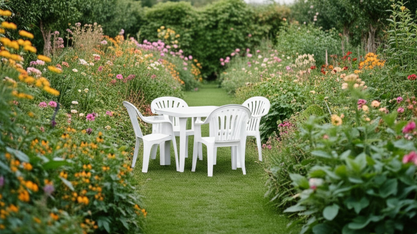 Los muebles de plástico en el jardín pasaron de moda (Imagen ilustrativa creada con IA - Gemini).