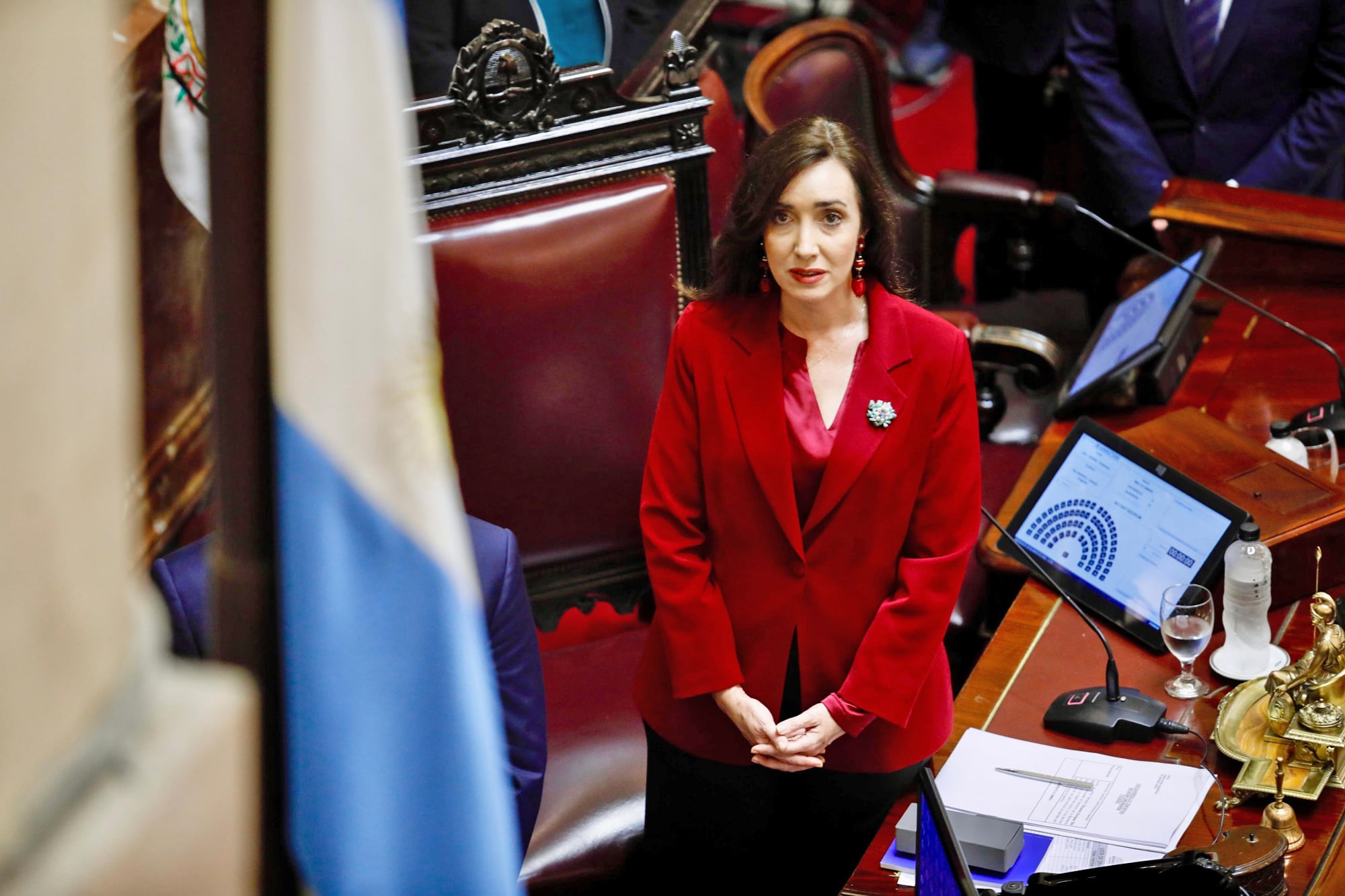 Victoria Villarruel, en el inicio de la sesión que debatirá la ficha limpia 