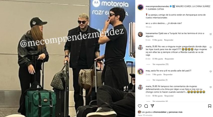 La China Suárez y Mauro Icardi se van del país: las fotos del inesperado viaje