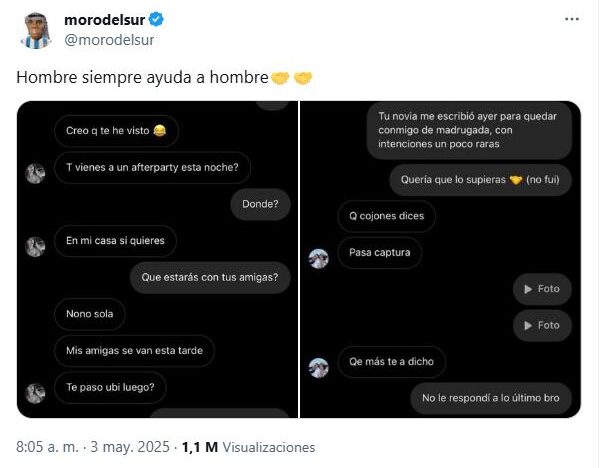 Un joven recibió un sugerente mensaje de una chica con novio y tomó una drástica decisión