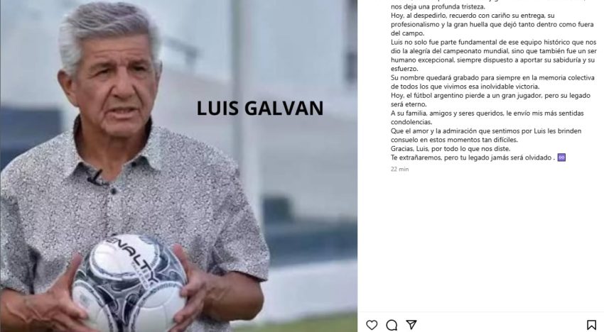 “Compañero de lucha y gloria”: el emotivo mensaje de Mario Alberto Kempes por la muerte de Luis Galván