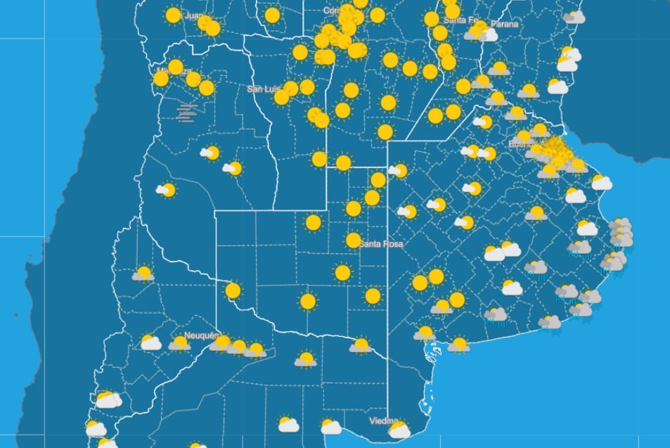 Día fresco pero soleado en Argentina