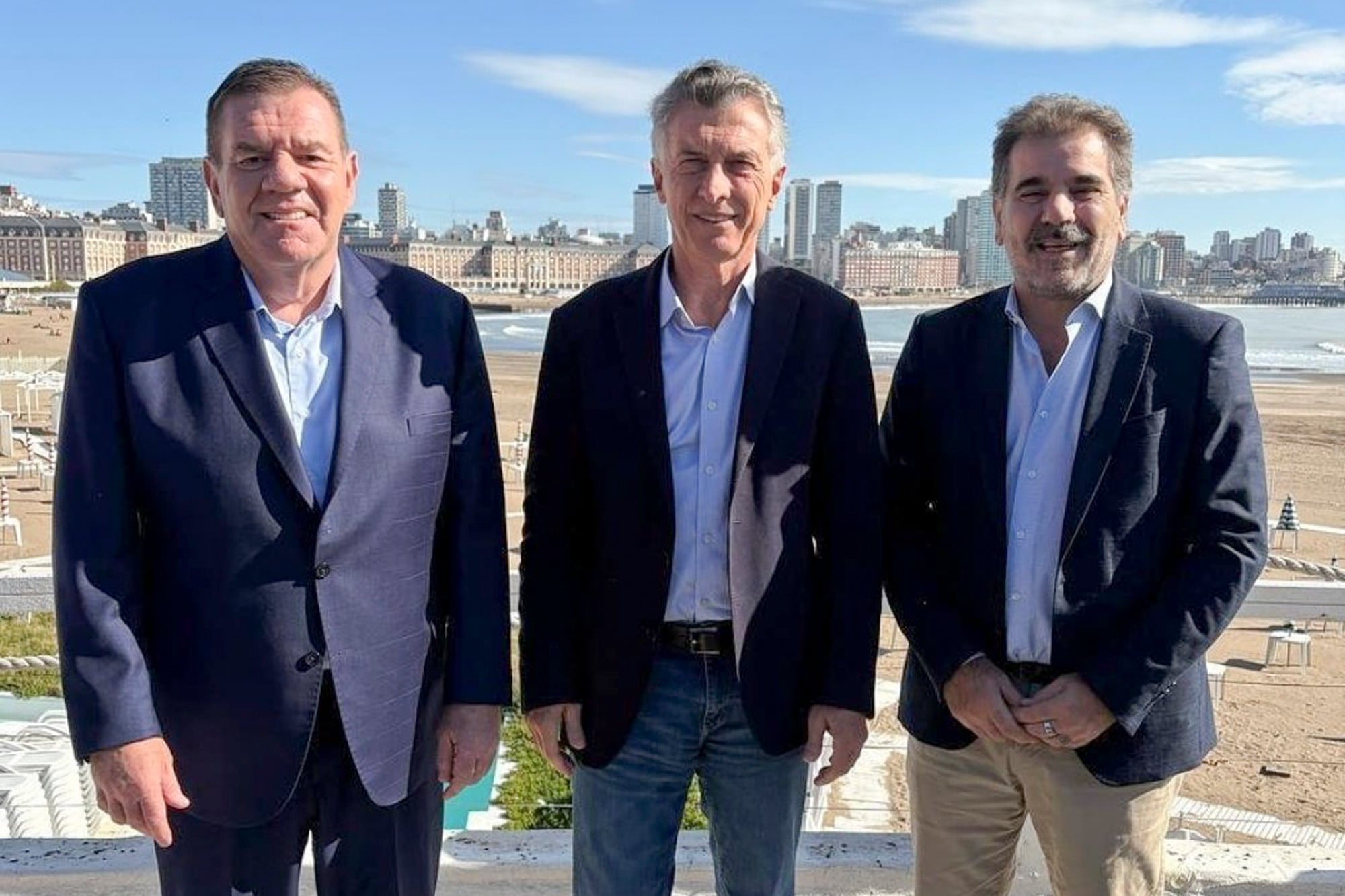 Guillermo Montenegro, Mauricio Macri y Cristian Ritondo en Mar del Plata