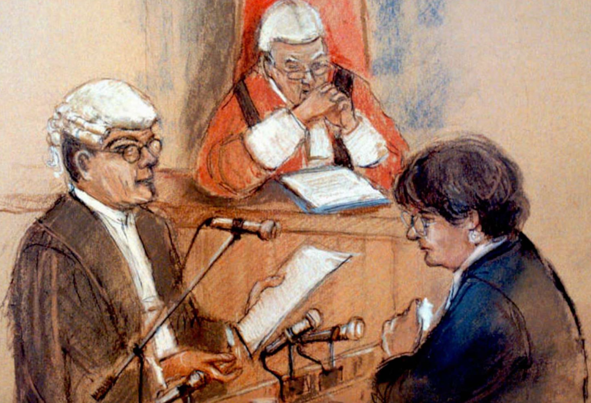 Representación ilustrativa del juicio de Rosemary West. (Foto: People)