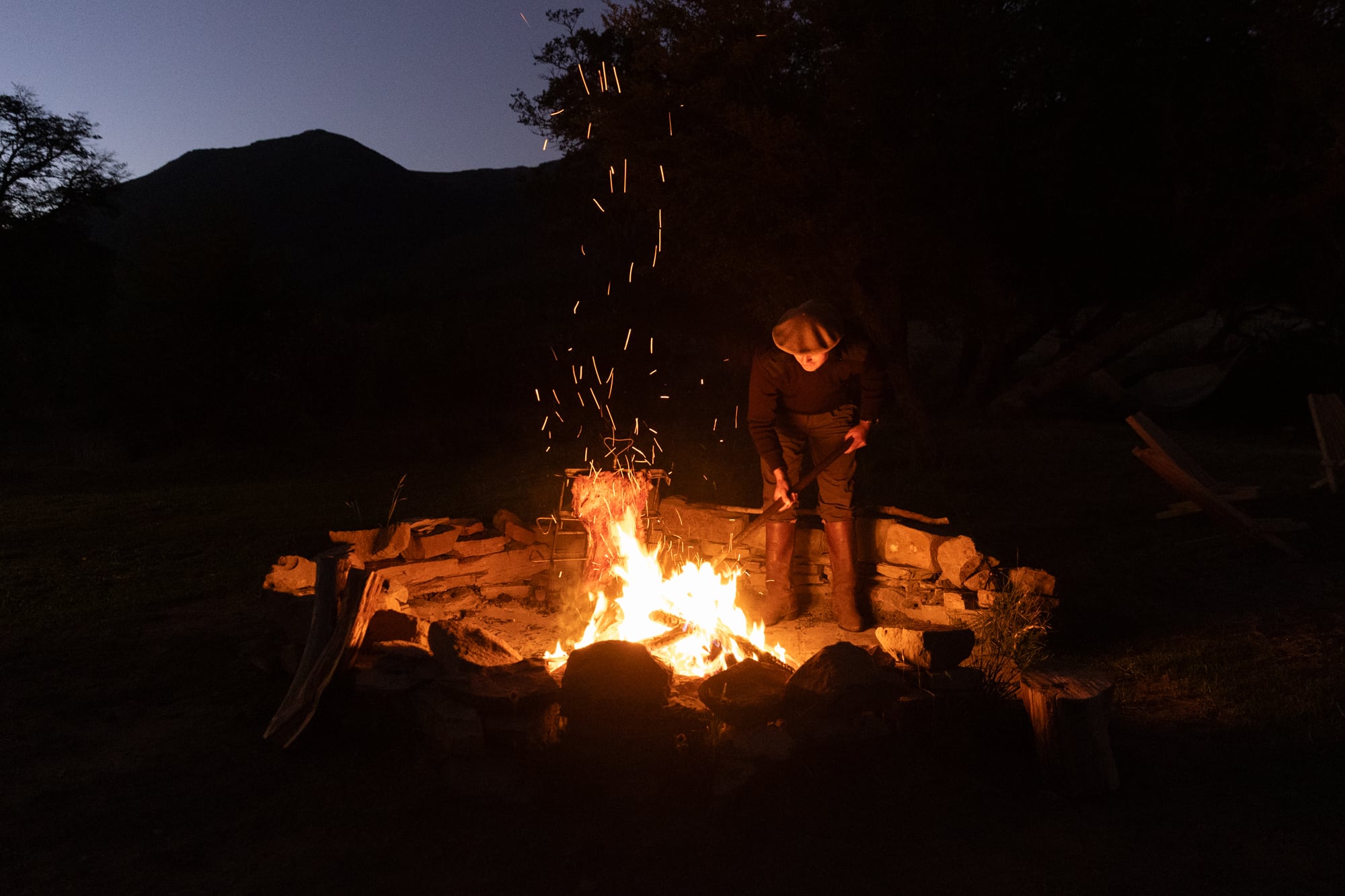 Infaltable el fuego y el asado.