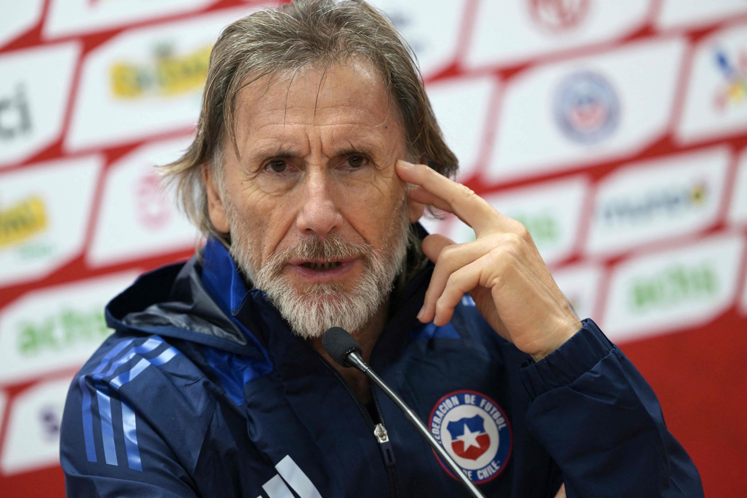 Chile's Argentine coach Ricardo Gareca speaks during a press conference in Santiago on June 4, 2025, on the eve of the FIFA World Cup 2026 qualifier football match against Argentina. (Photo by RODRIGO ARANGUA / AFP)