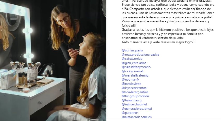 “Una noche mágica”: las fotos de la increíble fiesta de 15 de Antonia, la hija de Soledad Pastorutti