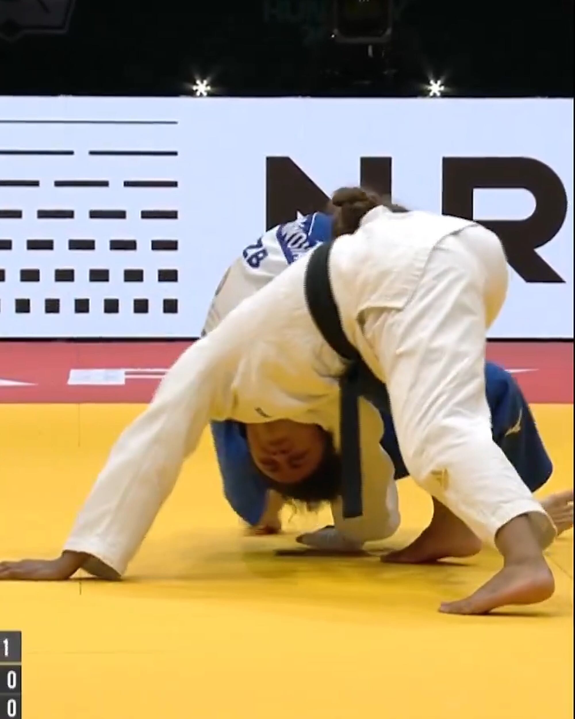 Martha Fawaz fue derrotada por ippon tras una llave de estrangulamiento en el Campeonato Mundial.