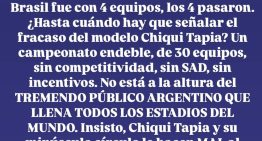 Javier Milei criticó a Claudio Tapia por la eliminación de River y Boca e insistió con el modelo de las SAD