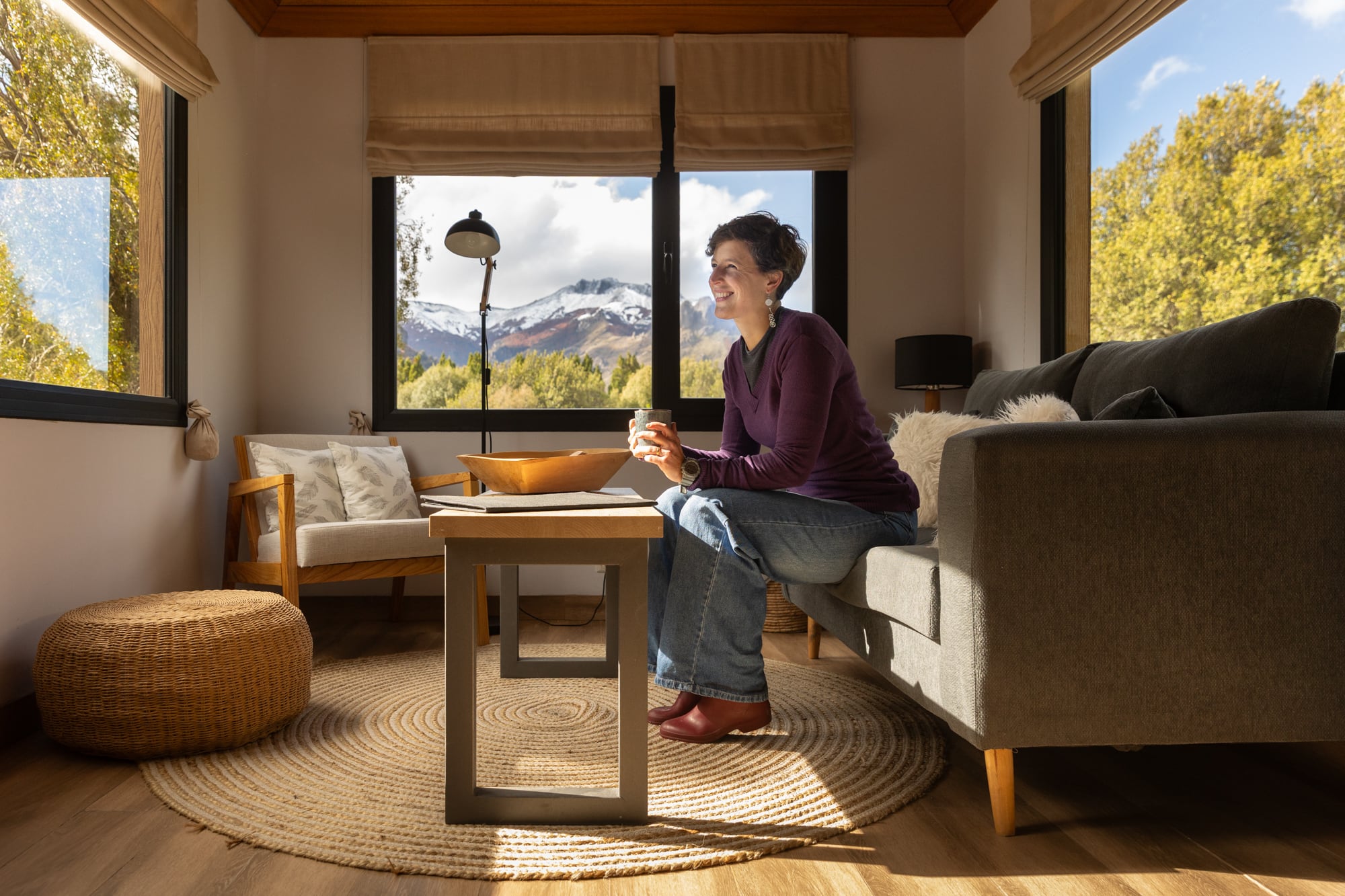 Interior de una tiny house del hospedaje Avataras en Meliquina