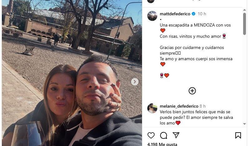 Matías Defederico presentó a su nueva novia y en las redes sociales la compararon con Cinthia Fernández