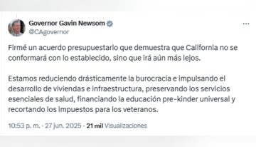 Gavin Newsom firmó el presupuesto de California y tuvo un gesto especial con la comunidad latina