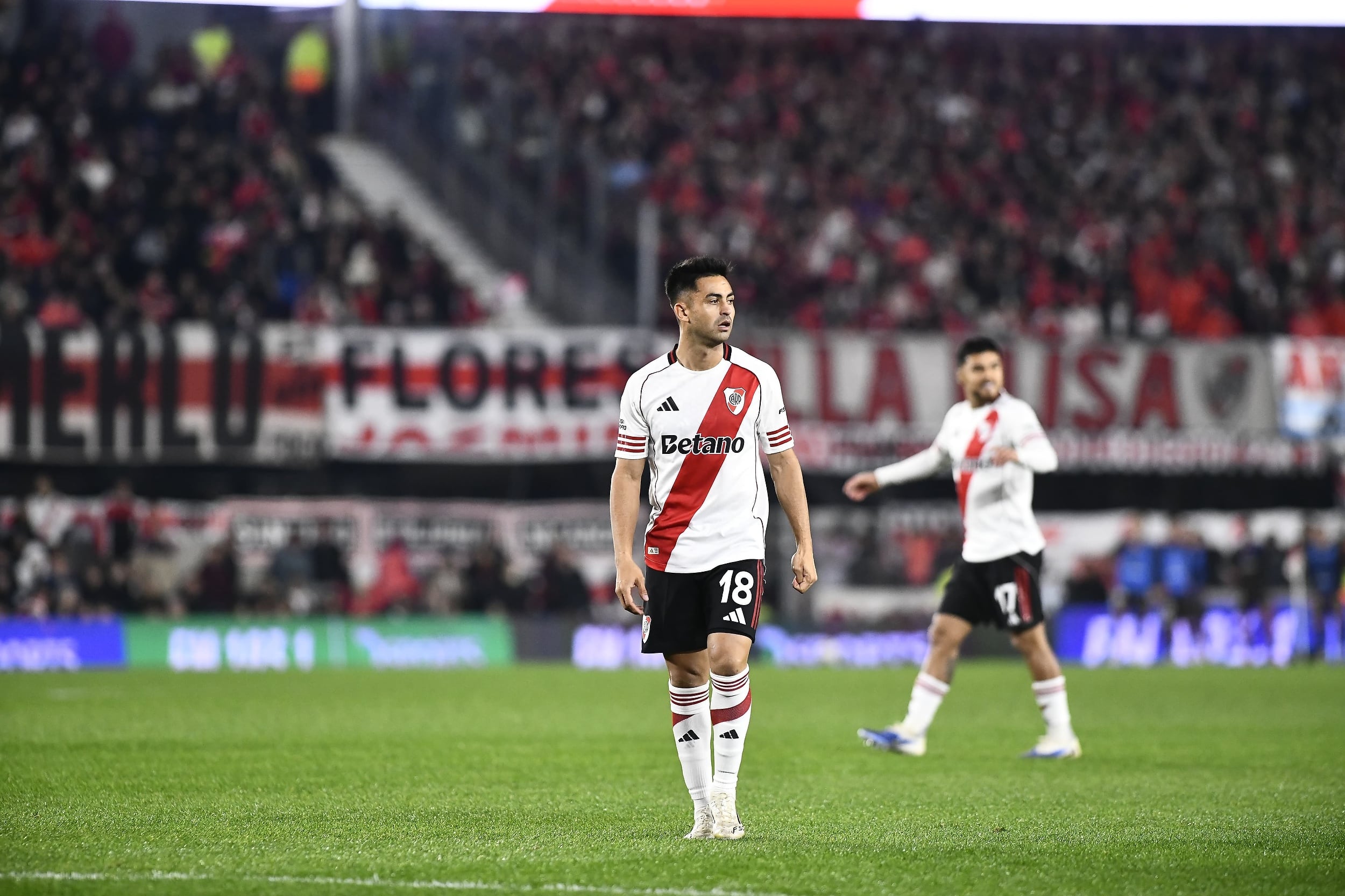 El Pity Martínez, uno de los ingresos en el segundo tiempo de River