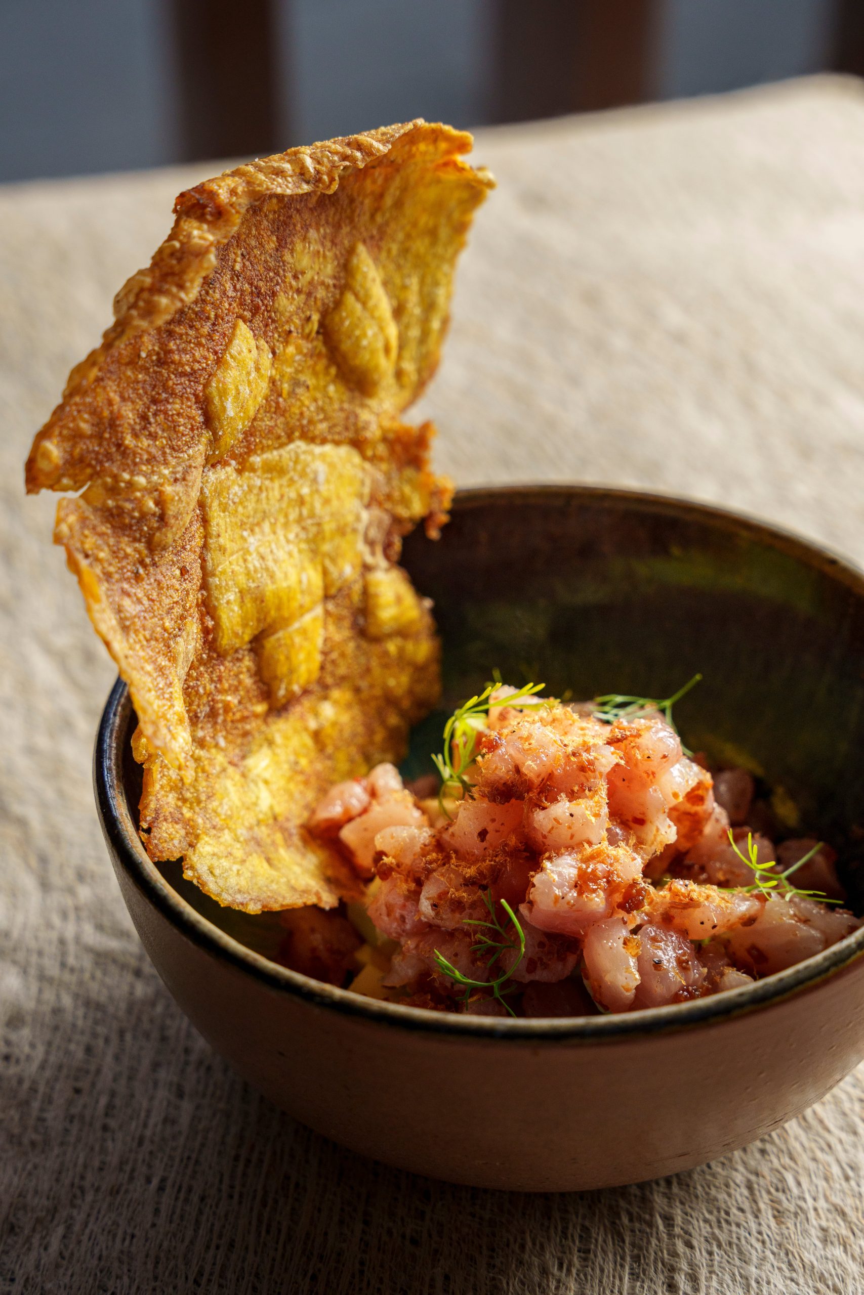 Tartare de gamitana, pez amazónico, en Awa.