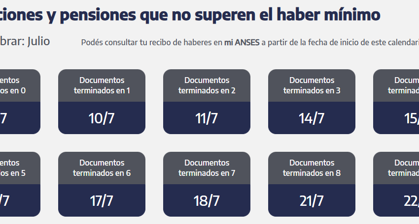 ANSES cuándo cobro: el cronograma de pagos para este jueves 17 de julio