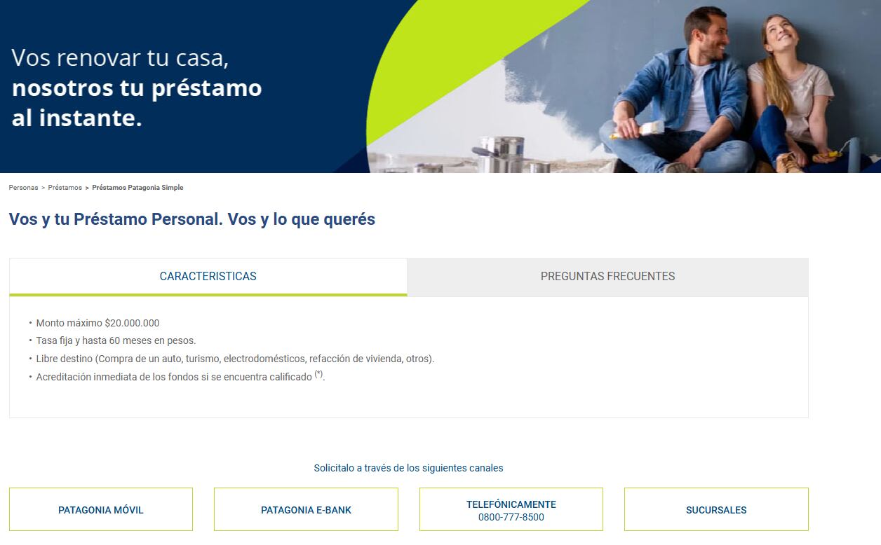 El préstamo del Banco Patagonia (Foto: Banco Patagonia).