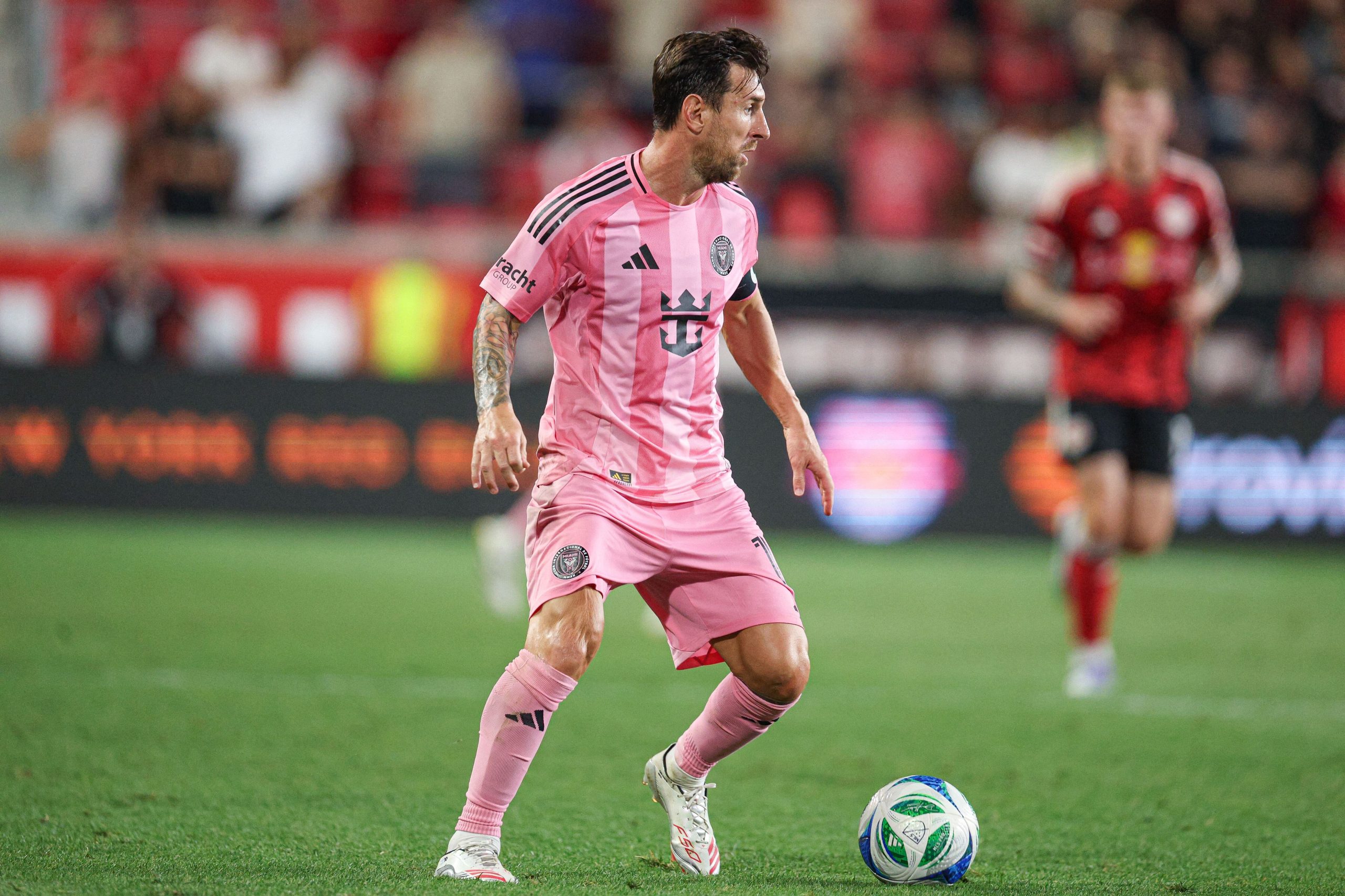 Messi, en un partido contra el New York Red Bulls. (Foto: Imagn Images/Vincent Carchietta)