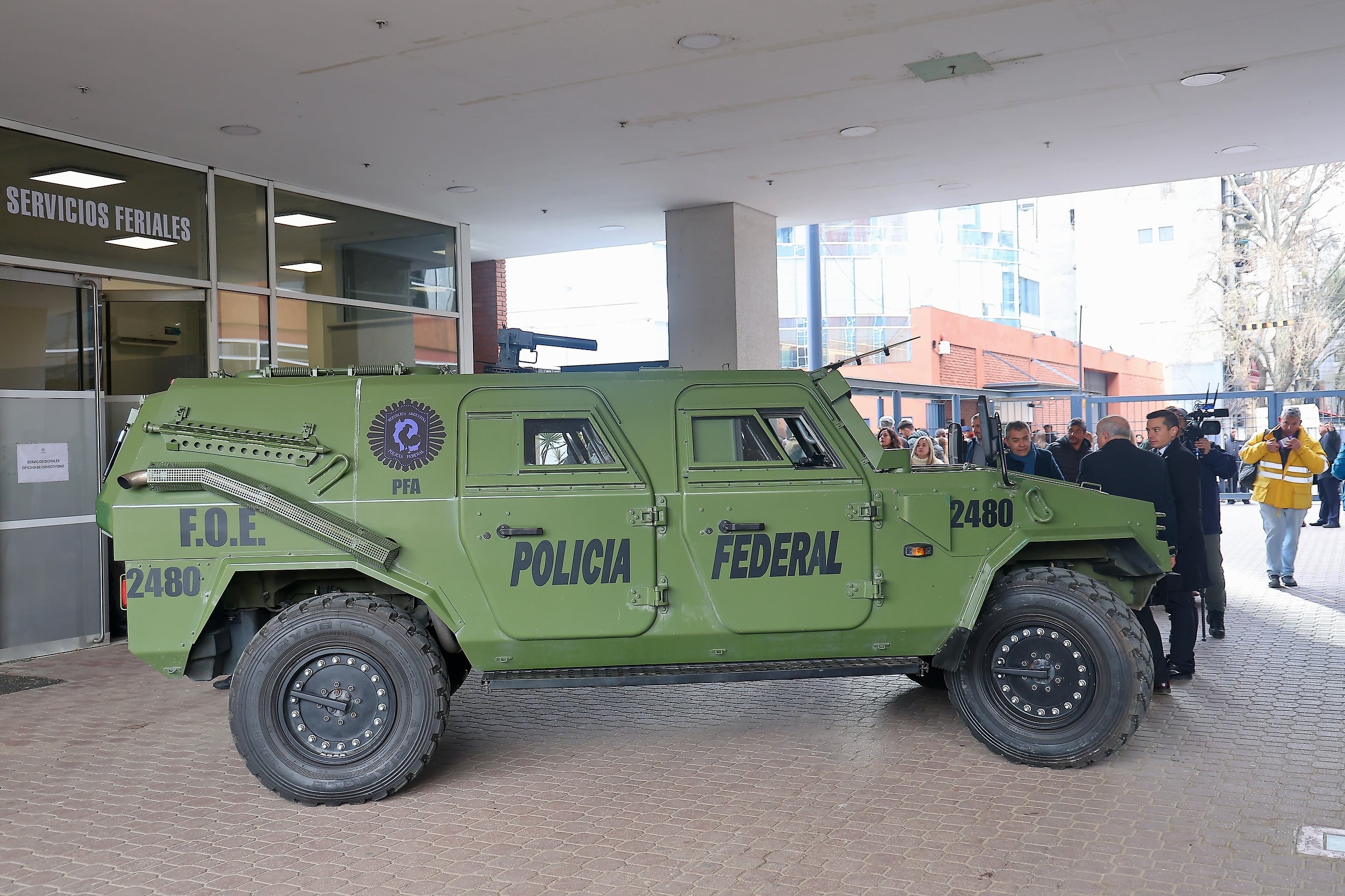 Durante la jornada se desplegó en la Rural un fuerte operativo de seguridad