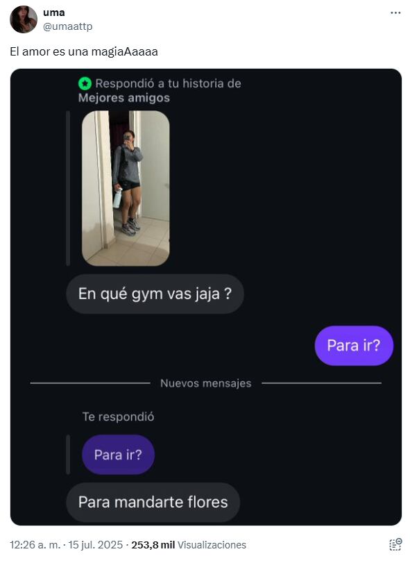 La ingeniosa respuesta que reibió una joven. (Foto: X/umaattp)