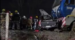 Murió un hombre al ser embestido por un tren cuando cruzaba un paso a nivel sin barreras con su camioneta
