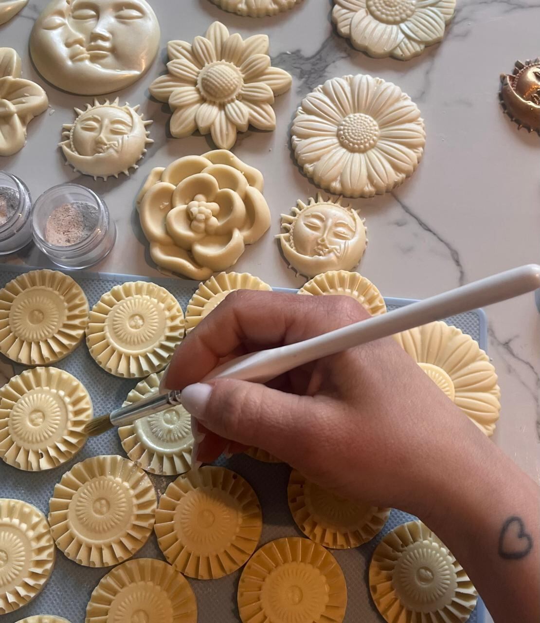 Carla, en plena producción.