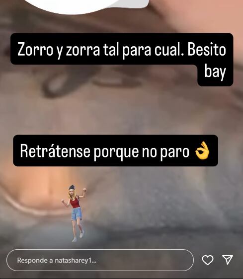 Natasha Rey mostró el video que le habría mandado Icardi (Foto: captura Instagram/natasharey1)