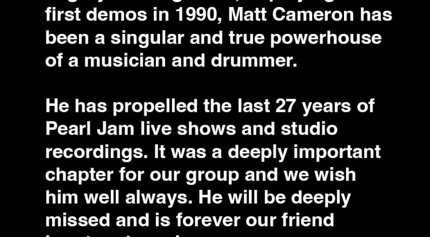 Un integrante de Pearl Jam anunció que deja la banda tras 27 años: “Di mis últimos pasos”