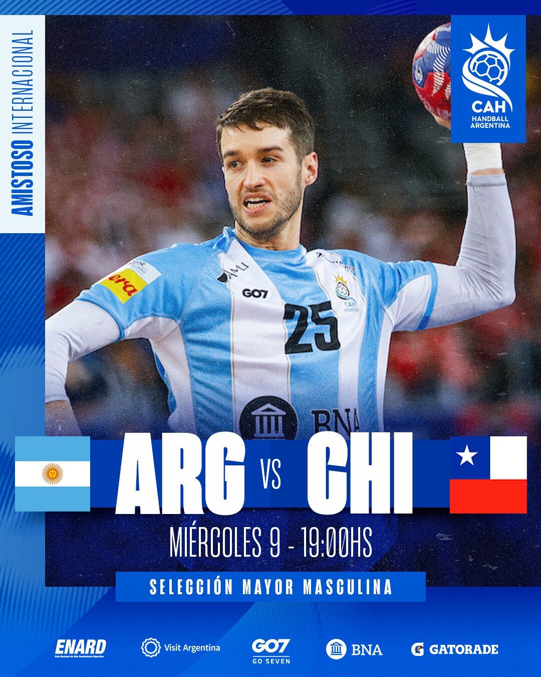 La Selección argentina de handball enfrentará a Chile en un amistoso. (Foto: X   - @CAHandball)