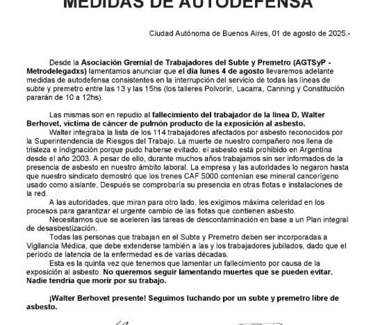 Arrancó el paro en todas las líneas de subte: el servicio estará interrumpido hasta las 15