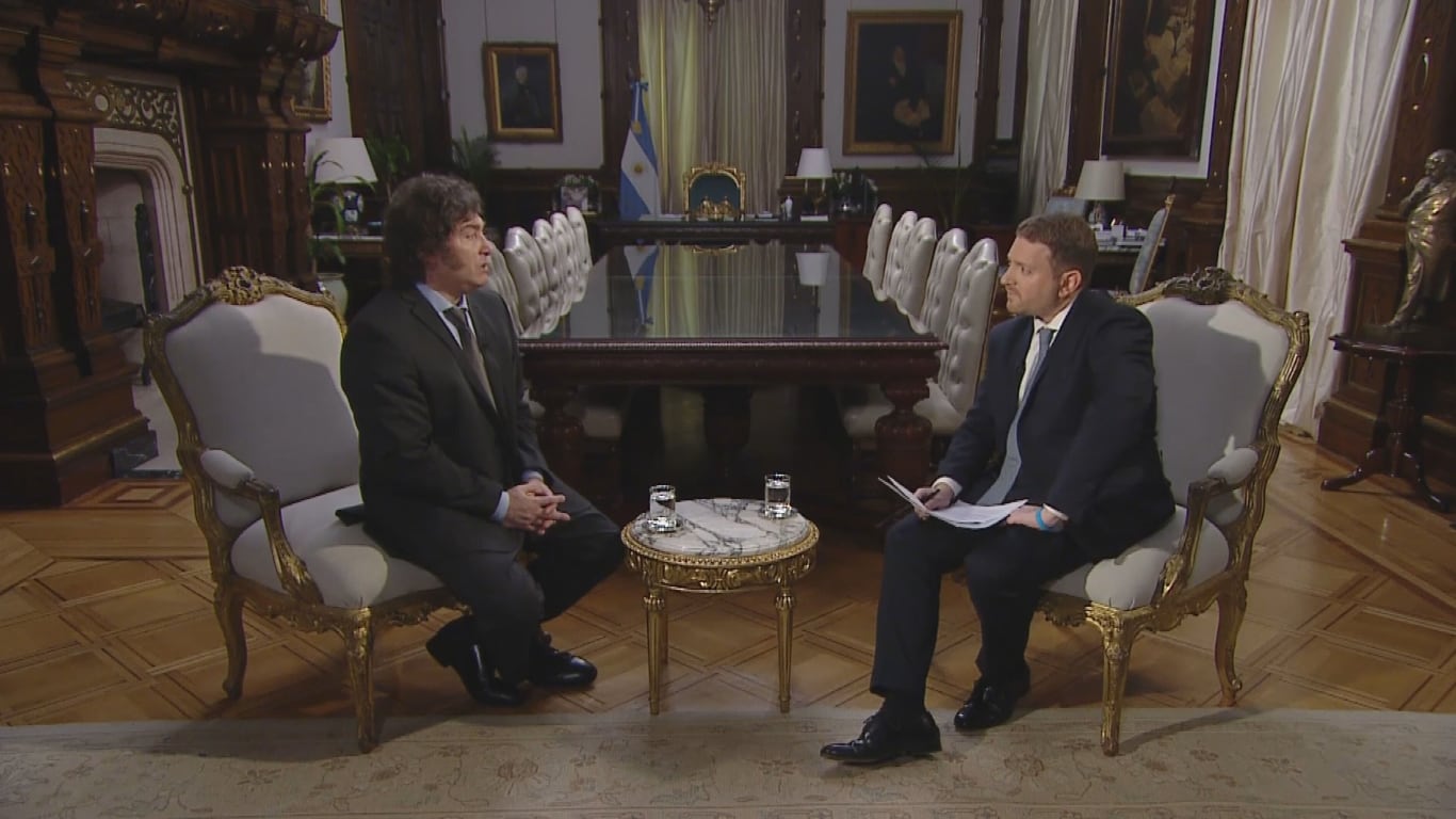 El Gobierno asegura que no está previsto por el momento que Javier Milei hable públicamente sobre los audios de Spagnuolo (Foto: captura TN).