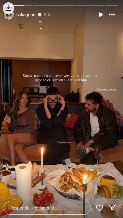 Sofía Gonet y Homero Pettinato, en la fiesta de cumpleaños del amigo en común que tienen. (Foto: Instagram/sofiagonet)