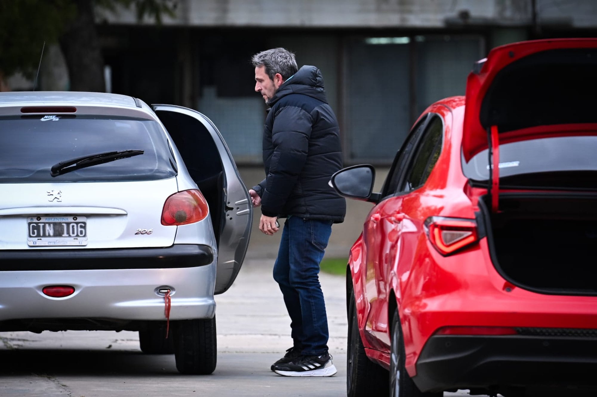 Contardi saliendo del juzgado en la segunda audiencia