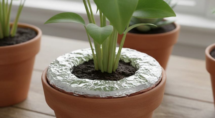 No es por estética: para qué sirve poner papel aluminio en las macetas de las plantas