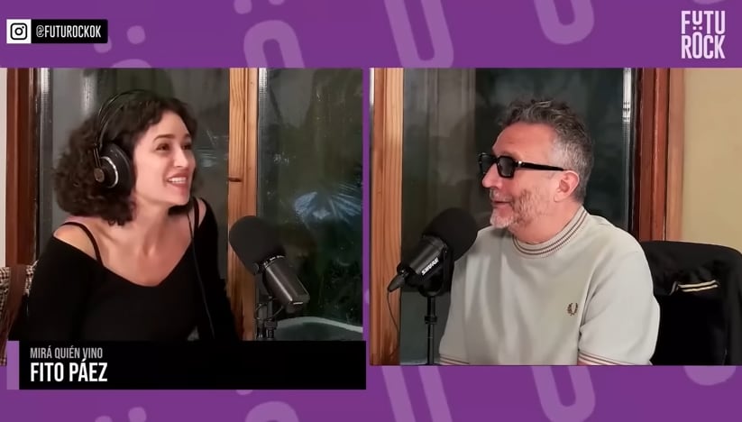 En mayo, Julia Mangolini entrevistó a Fito Páez en su programa Mirá quién vino (Foto: Captura de video / Futurock)