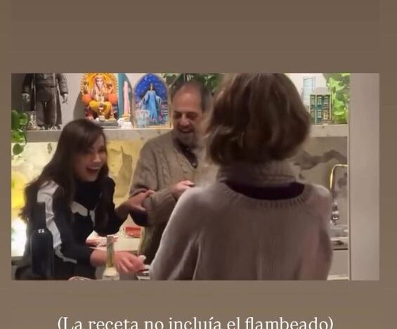 Celeste Cid quiso impresionar a sus suegros, pero se le quemó la comida y todo terminó en risas: el video