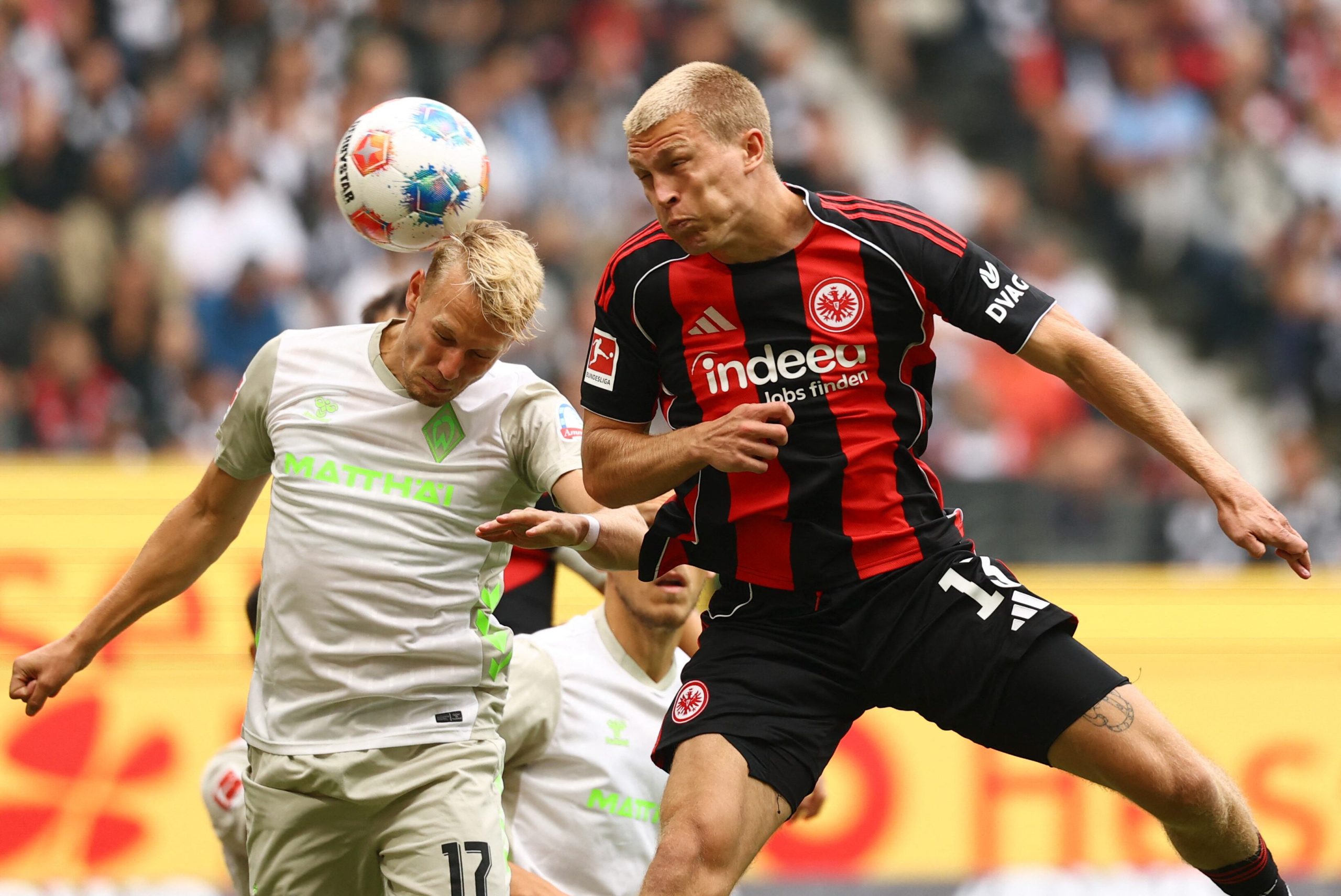 E. Frankfurt vs W. Bremen por la fecha 1 de la Bundesliga de Alemania del 2025.