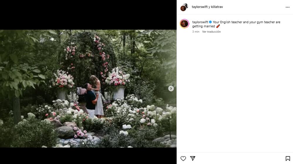 Taylor Swift anunció su compromiso con Travis Kelce (Foto: Instagram @taylorswift)