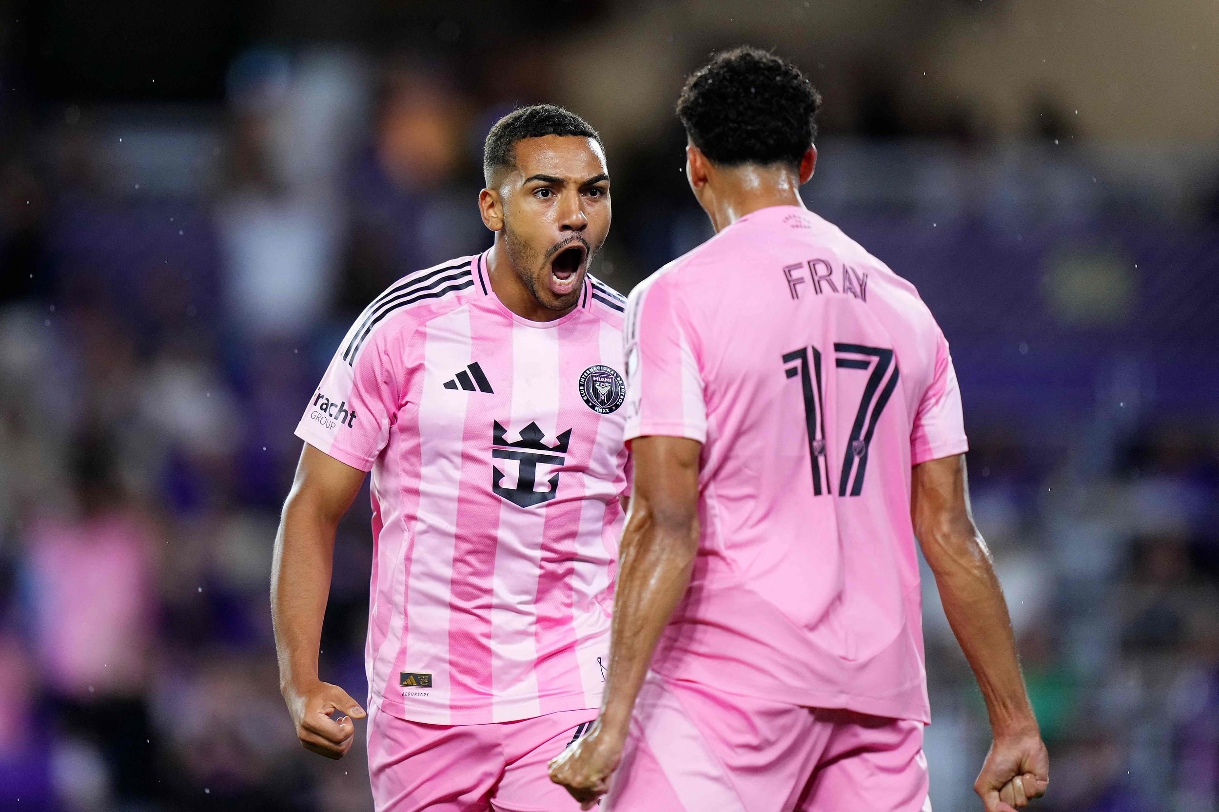 El festejo de Yannick Bright, autor del 1 a 1 de Inter Miami ante Orlando City