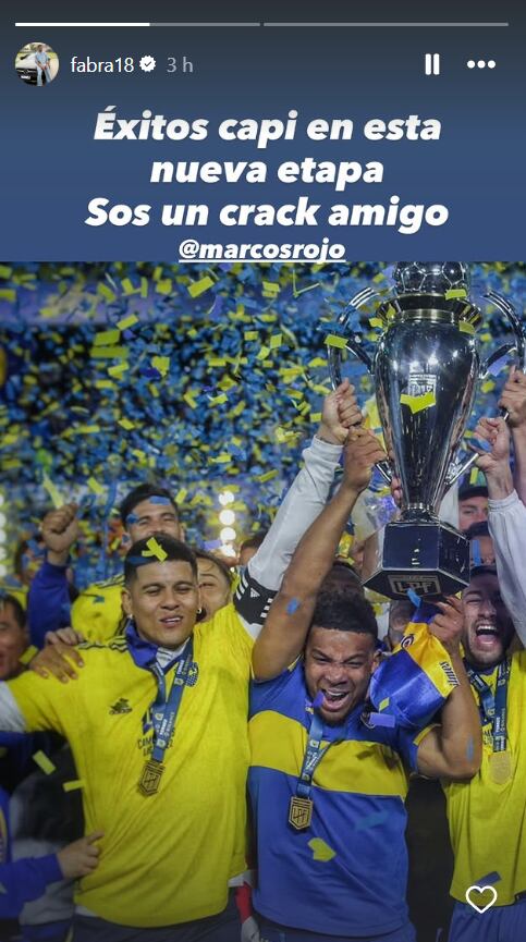 La despedida de Frank Fabra a Marcos Rojo. (Foto: Instagram - @fabra18)