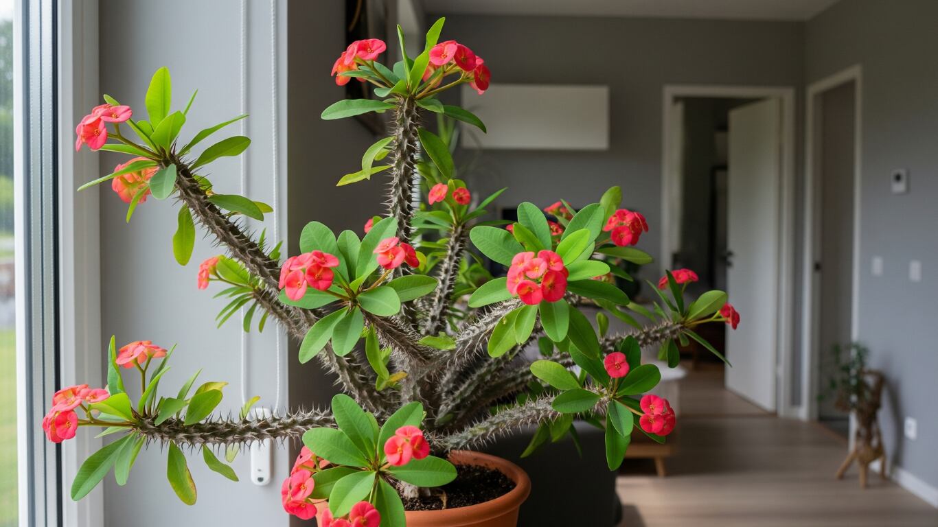 La espina de Cristo es una planta que genera nerviosismo y tensión en el hogar, según el Feng Shui. (Foto: imagen generada con inteligencia artificial Gemini de Google)