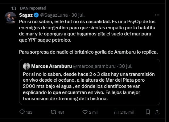 Lucas Sagaz opinó sobre el streaming del Conicet