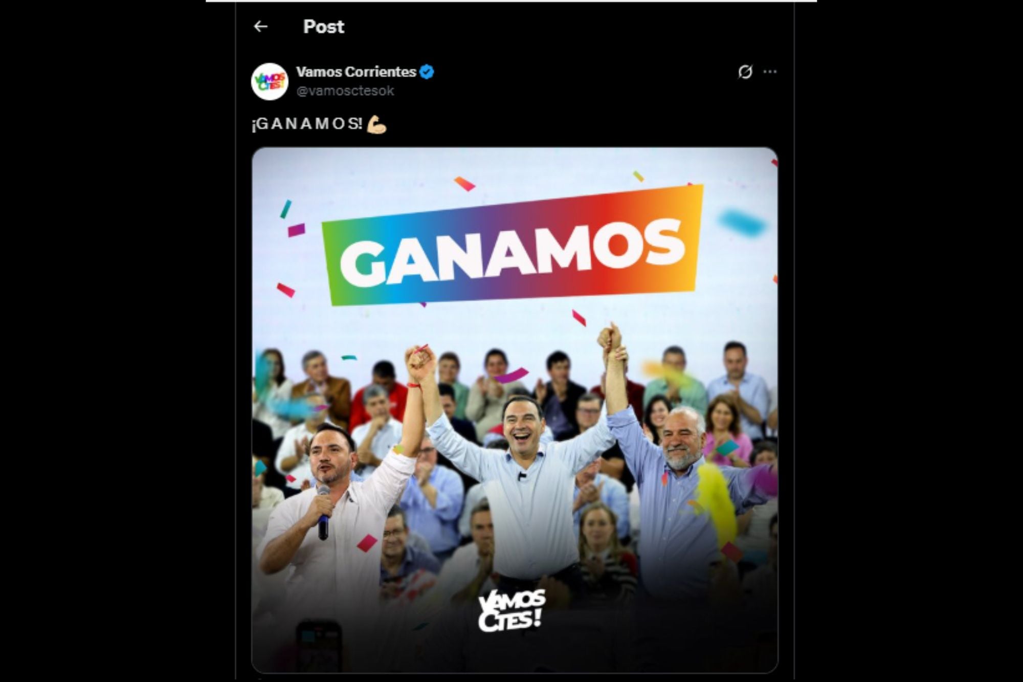 El posteo del oficialismo correntino
